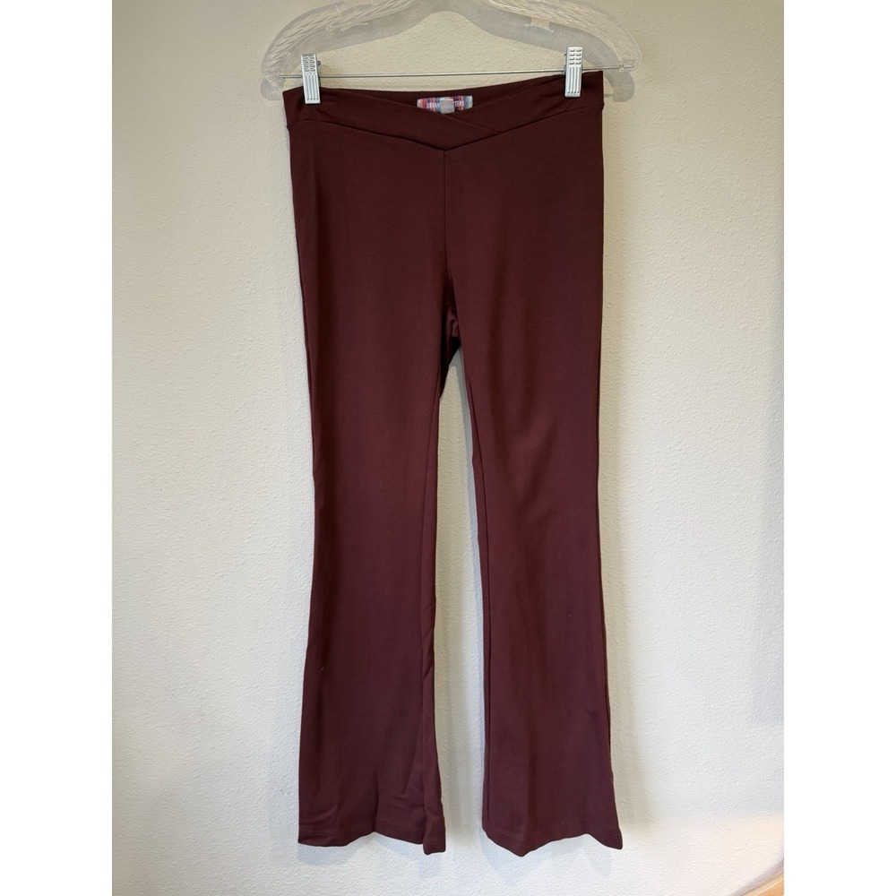 Urban Outfitters Low Rise Light Brown Ponte Stretch Flare Pants Size‎ 2 Cocoa